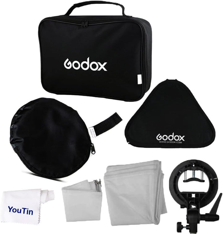 Godox Softbox 80 x 80 cm Kit mit S-Typ Speedlite Halterung und Tragetasche, Faltbare Godox Softbox 8