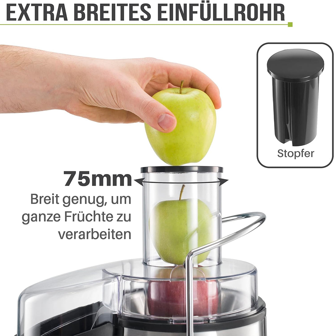 Twinzee Zentrifugal Entsafter Gemuse und Obst Elektrisch - Saftpresse Gemüse und Obst - Leistungssta