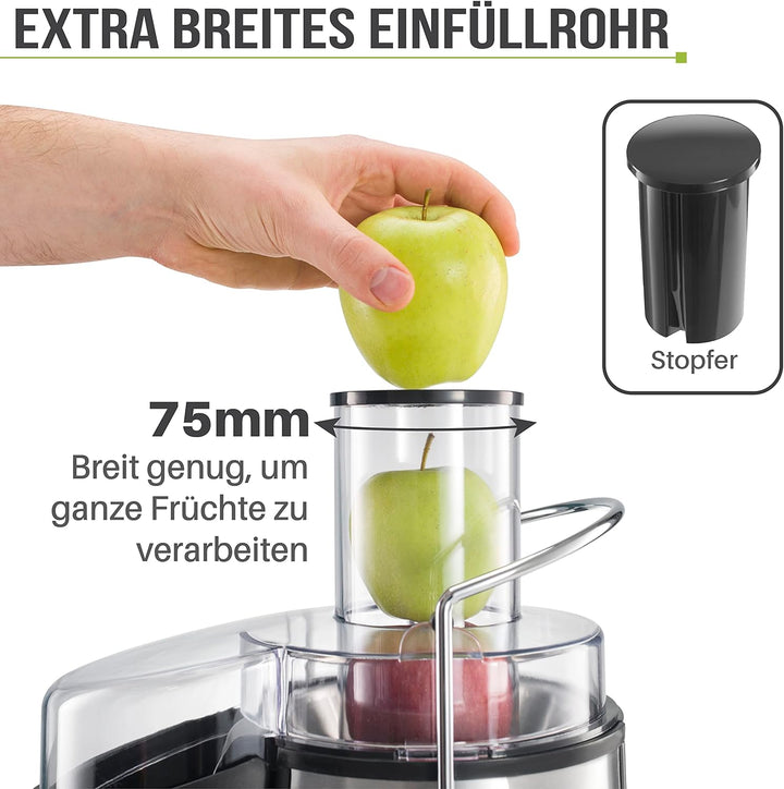 Twinzee Zentrifugal Entsafter Gemuse und Obst Elektrisch - Saftpresse Gemüse und Obst - Leistungssta