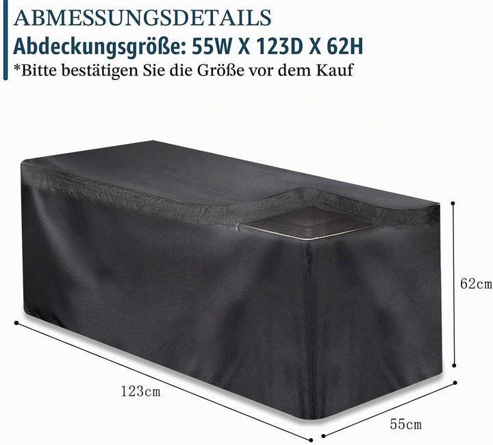 Abdeckung für Aufbewahrungsboxen, gartenbox Abdeckung, Kissenbox Abdeckung Auflagenbox Schutzhülle,