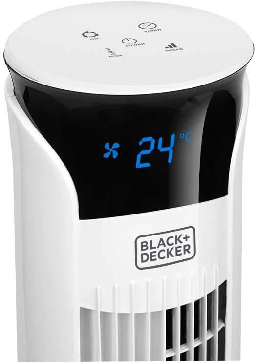Black+Decker BXEFT49E Turmventilator, 45, Kunststoff, Mit Fernbedienung, 102 cm,