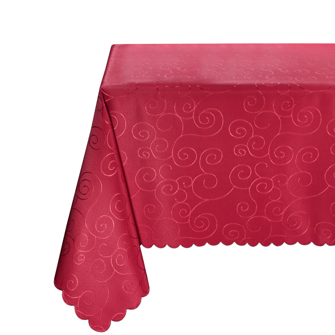 BEAUTEX Tischdecke Damast Ornamente - Bügelfreies Tischtuch - Fleckabweisende, Pflegeleichte Tischwä