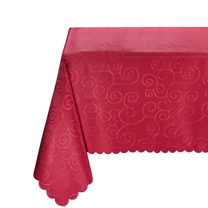 BEAUTEX Tischdecke Damast Ornamente - Bügelfreies Tischtuch - Fleckabweisende, Pflegeleichte Tischwä