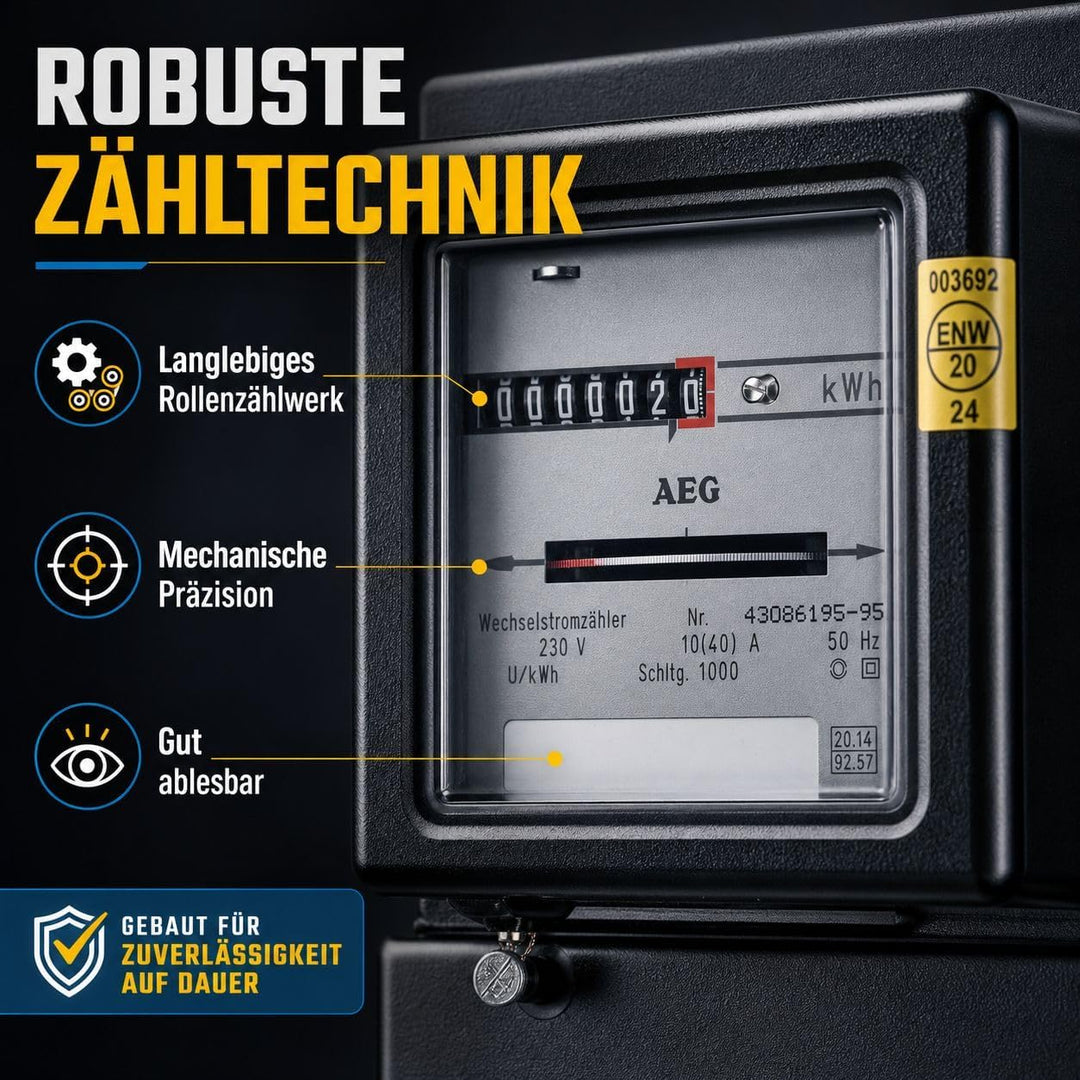 grenda-hammer® | Wechselstromzähler 230V 10(40) A geeicht für 16 Jahre und für Verrechnungszwecke zu