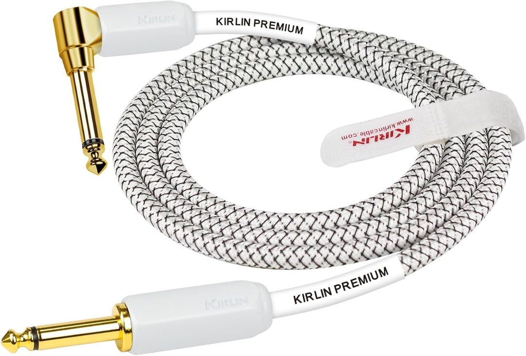 KIRLIN, KIRLIN CABLE Instrumentenkabel, 1/4 Zoll Mono-Stecker, weiss, 6,3 m (IWB-202WGL-20/WT)