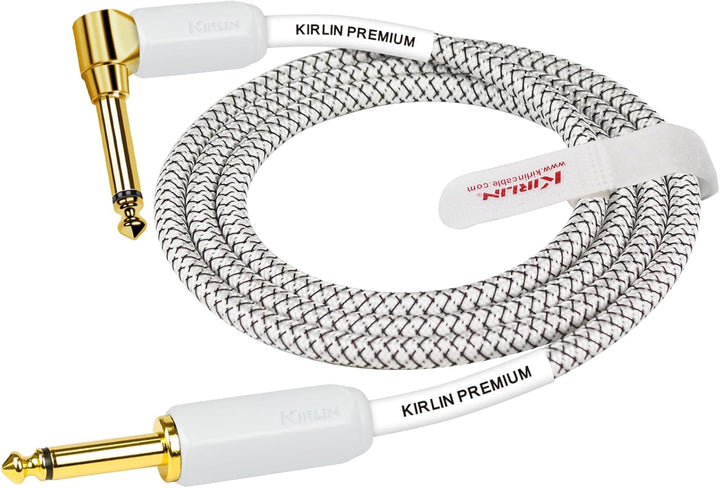 KIRLIN, KIRLIN CABLE Instrumentenkabel, 1/4 Zoll Mono-Stecker, weiss, 6,3 m (IWB-202WGL-20/WT)