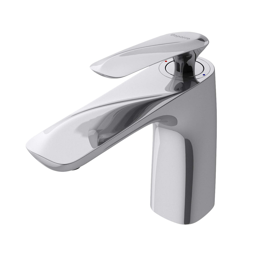 doporro Design Armatur Wasserhahn Bad Silber | Waschtischarmatur für Waschbecken | Waschbeckenarmatu