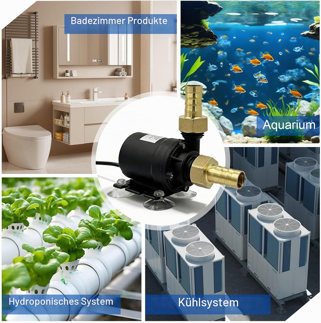 Wasserpumpe Brushless, Dc 12v 800l/H Flüsterleise Wasserumwälzpumpe, Leise Tauchpumpe Mit Keramische