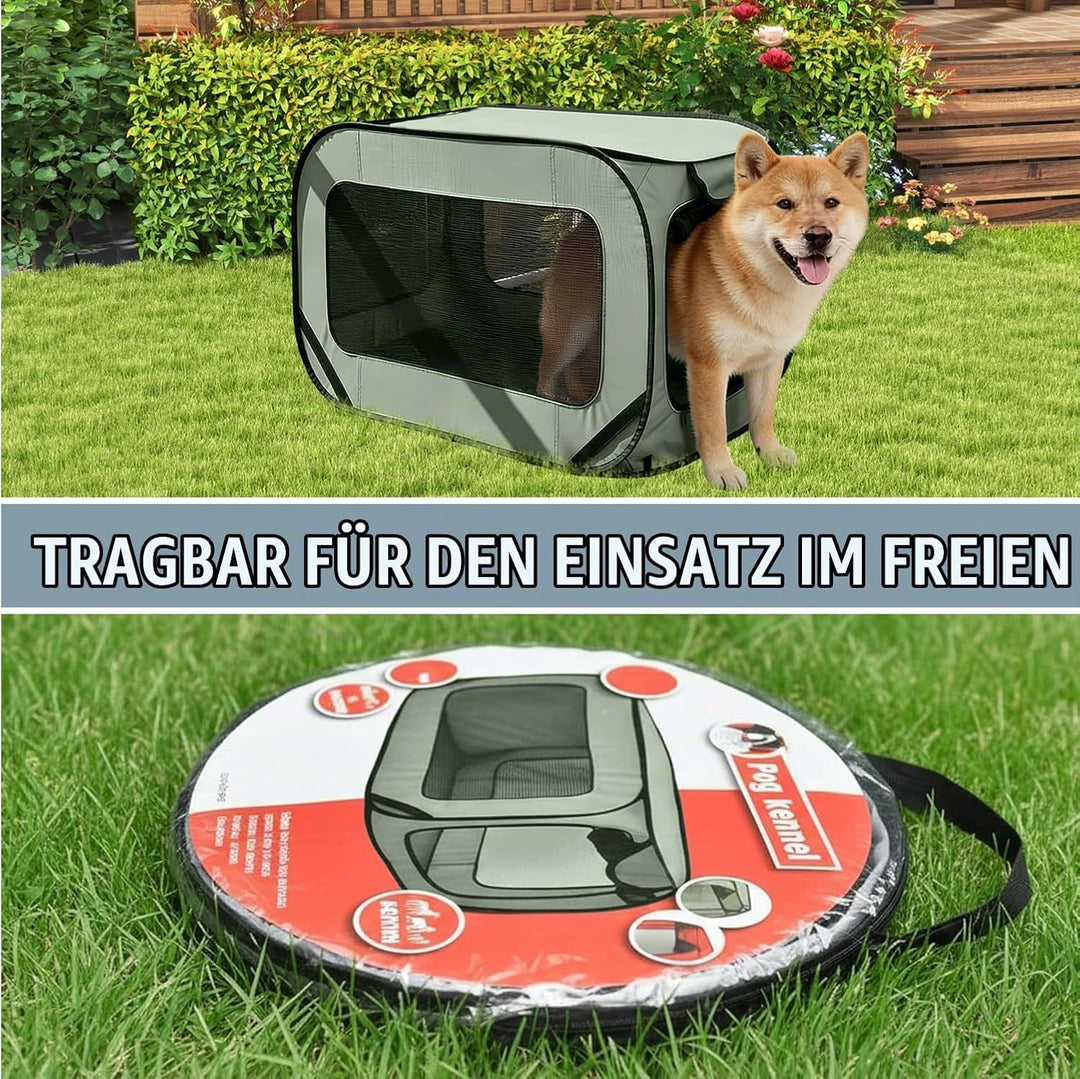 Hundebox Faltbar Hundetransportbox, 94 * 53 * 53 cm, Faltbar Katzen Transportboxen, stabile Transpor
