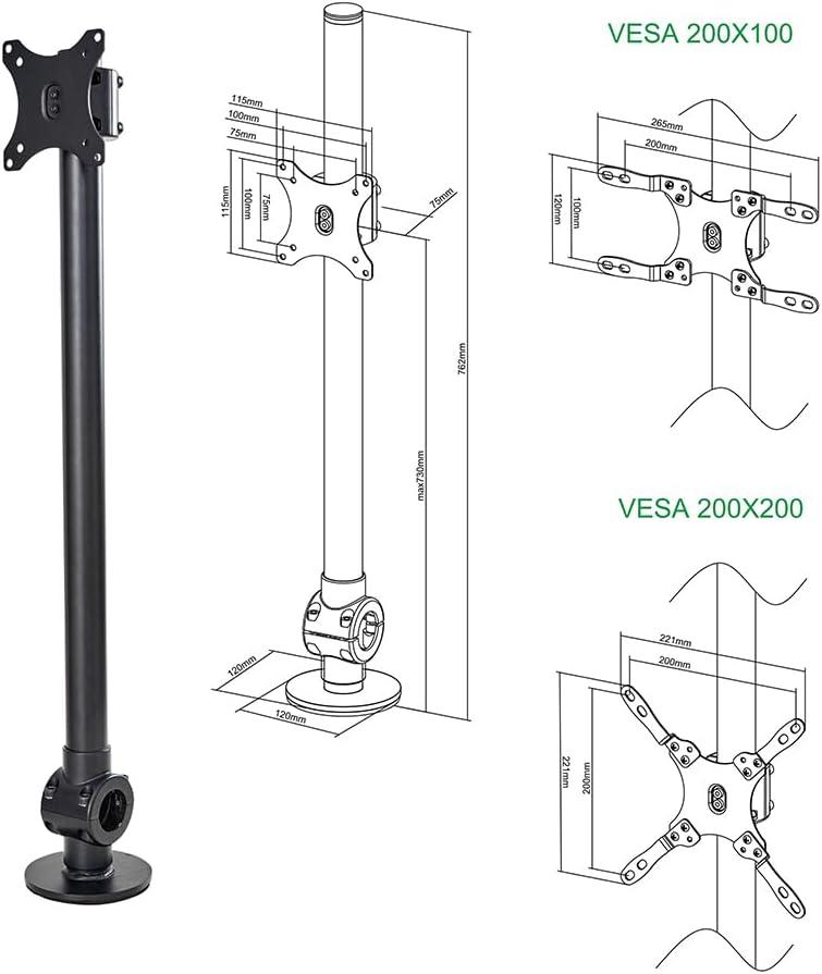 OPLITE NitroKart Monitor Arm - Support de Fixation Pour écran PC ou TV 17" à 42" Compatible Avec tou