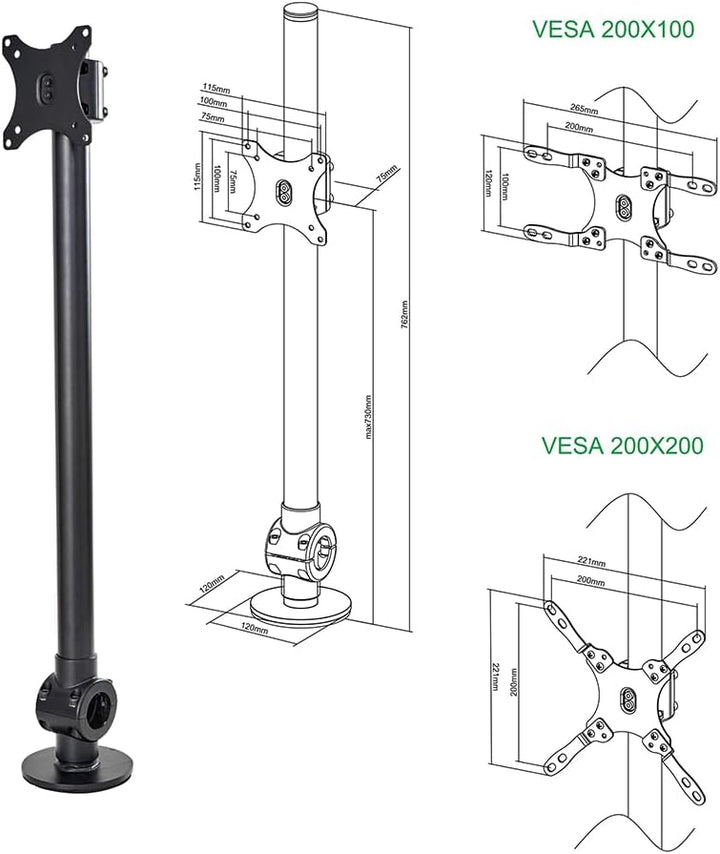 OPLITE NitroKart Monitor Arm - Support de Fixation Pour écran PC ou TV 17" à 42" Compatible Avec tou