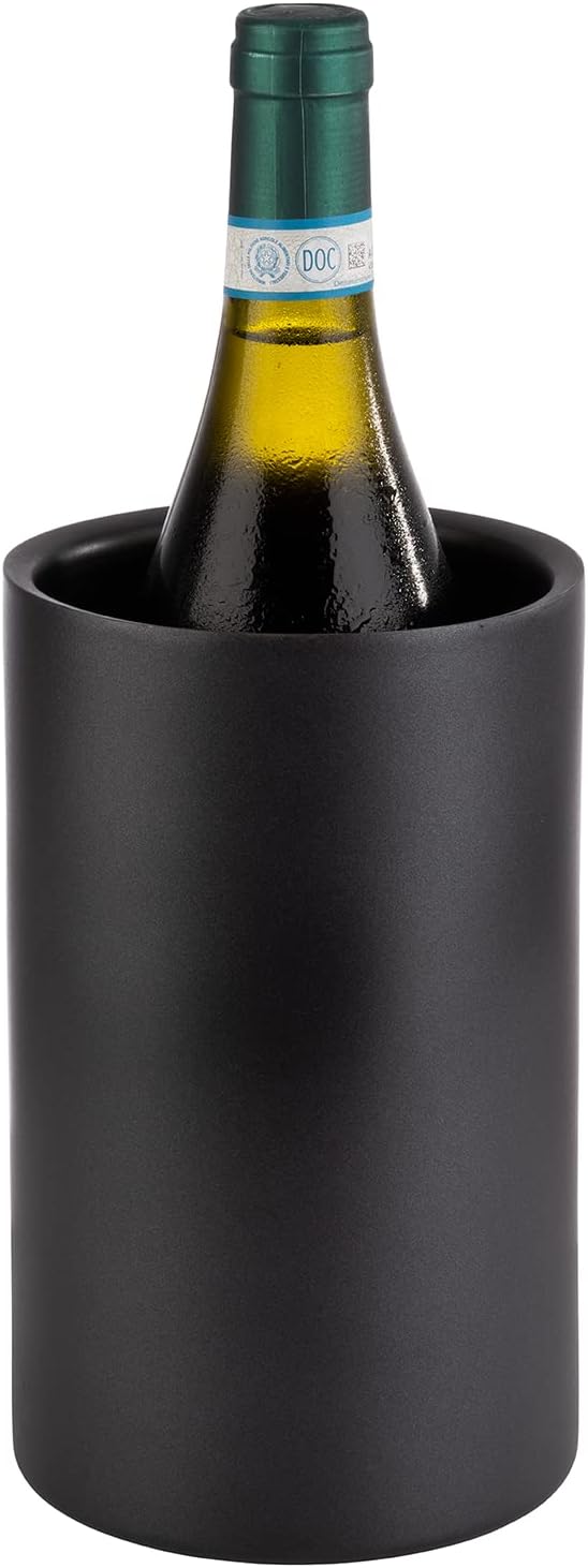 APS 36127 Doppelwandiger Flaschenkühler/Weinkühler für Flaschen mit max. Ø 10cm, schwarz/aussen Ø 12
