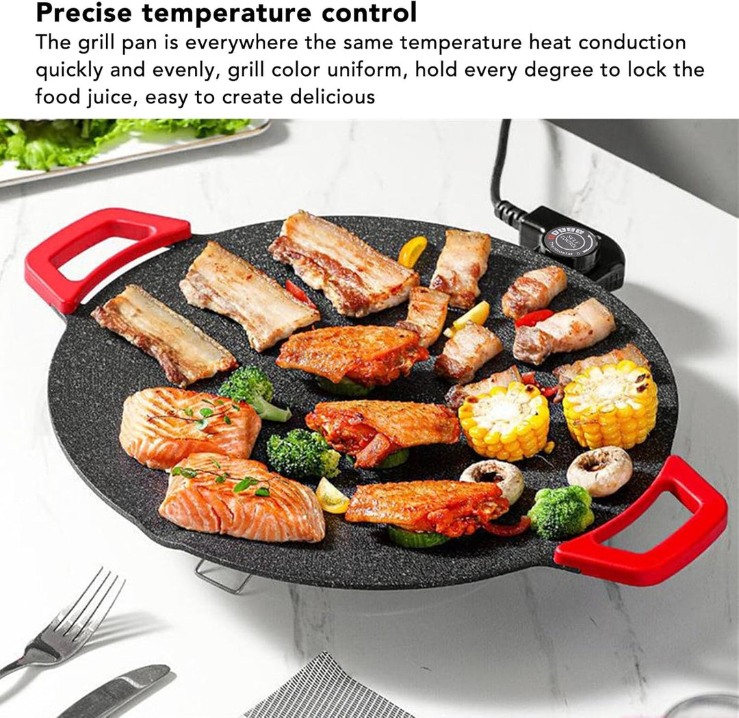 11,8 Zoll Elektrische Grillplatte, Antihaftbeschichtetes, Rauchfreies Elektrisches BBQ-Grill-Backble