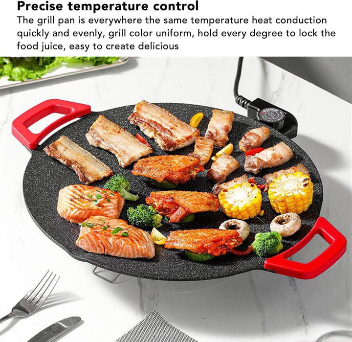 11,8 Zoll Elektrische Grillplatte, Antihaftbeschichtetes, Rauchfreies Elektrisches BBQ-Grill-Backble