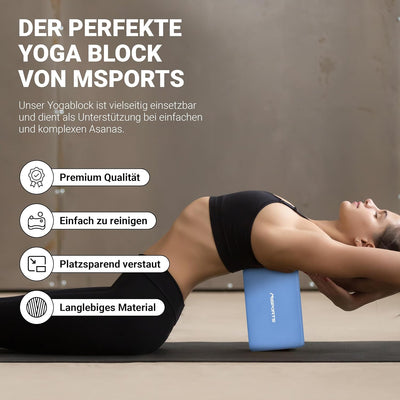 MSPORTS Yogablock Premium I 2er Pack Yogaklotz Cyan 2x Yogablöcke, Cyan 2x Yogablöcke