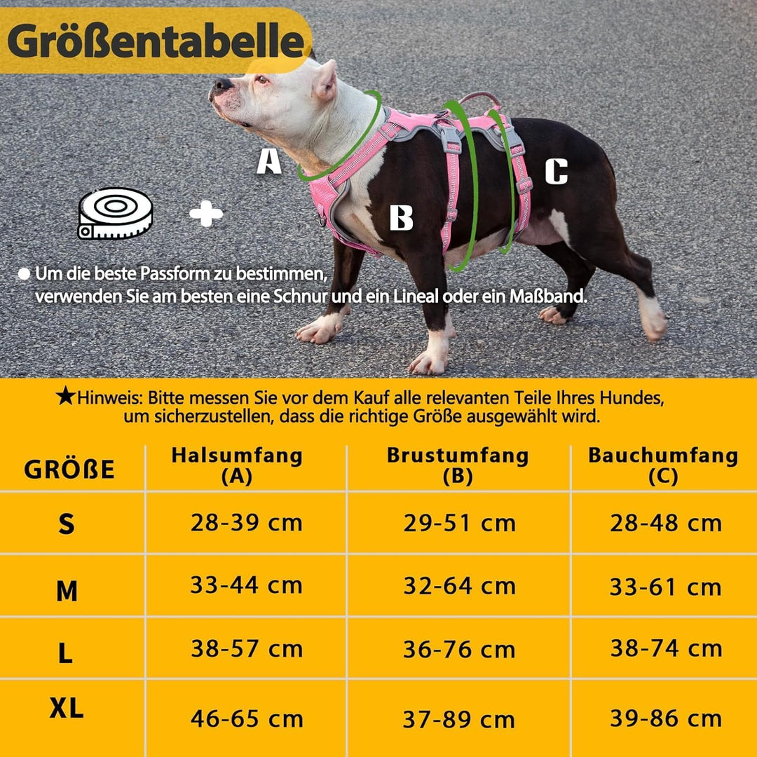 Huntboo Panikgeschirr für Hunde, Hundegeschirr Grosse Hunde, hEeflektierendes Geschirr mit Gepolster