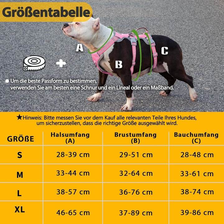 Huntboo Panikgeschirr für Hunde, Hundegeschirr Grosse Hunde, hEeflektierendes Geschirr mit Gepolster