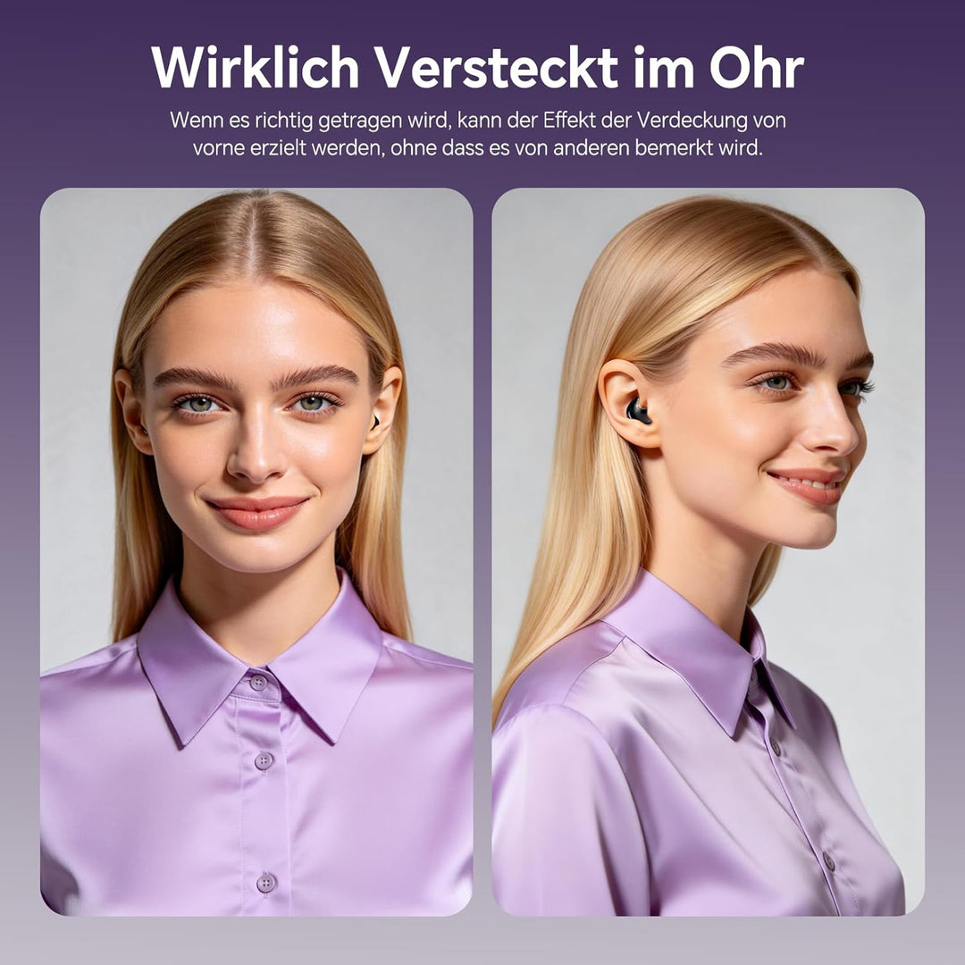 2 Paar Mini Unsichtbare Kopfhörer Kabellos Bluetooth für Kleine Ohren Schlafkopfhörer Seitenschläfer
