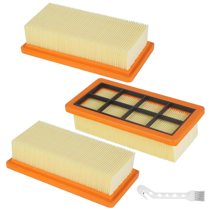 3 Stück Flachfaltenfilter KFI 7420 für Kärcher Asche- und Trockensauger AD 2, AD 2 Battery, AD 4 Pre