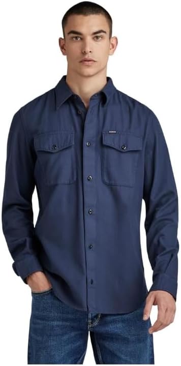 G-Star Raw Herren Marine Slim Button Down Shirts XS Blau (Sartho Blue Gd D20165-d454-b597), XS Blau