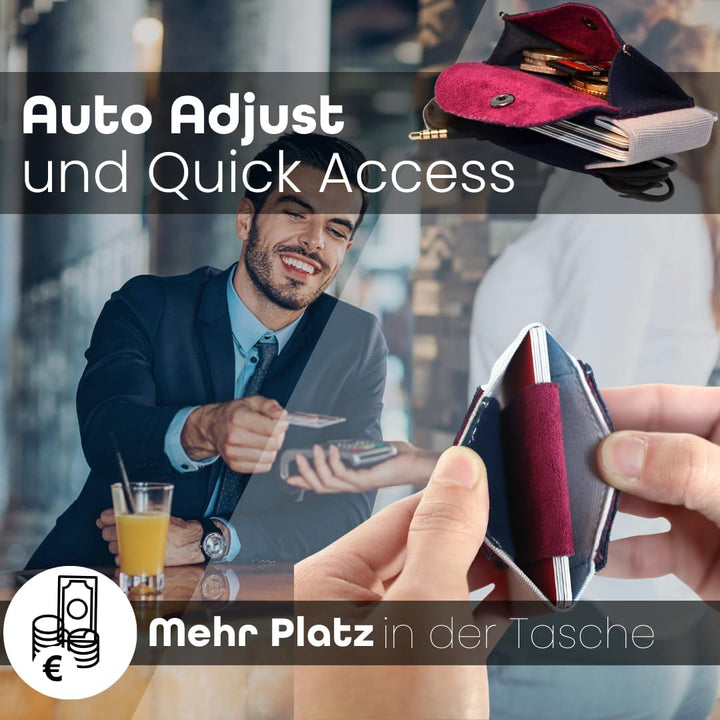 MakakaOnTheRun Slim Wallet Kartenetui mit Münzfach, Kartenhalter, Kreditkartenetui, Slim Wallet, Gel