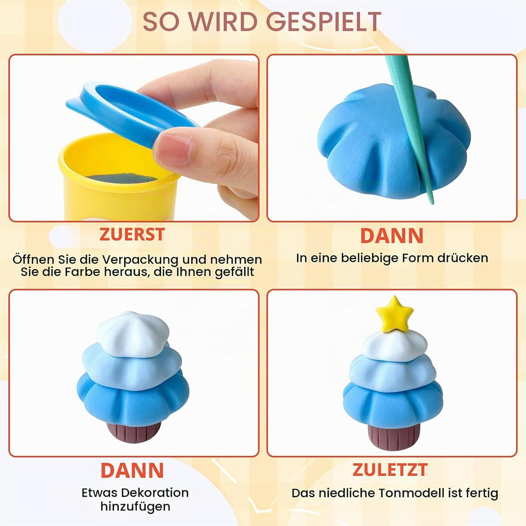 36er Pack Knete Set für Kinder, Kinderknete, Knetmasse für Fantasievolles und Kreatives Spielen, Kne