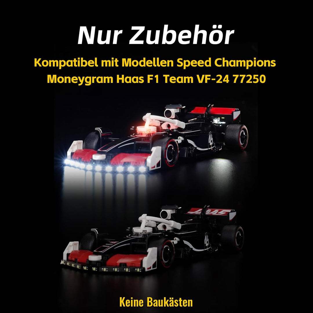 Led Licht Set Kompatibel mit Lego MoneyGram Haas F1 Team VF-24 Race Car 77250 (Kein Modell), Dekorat