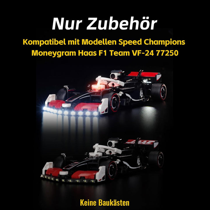 Led Licht Set Kompatibel mit Lego MoneyGram Haas F1 Team VF-24 Race Car 77250 (Kein Modell), Dekorat