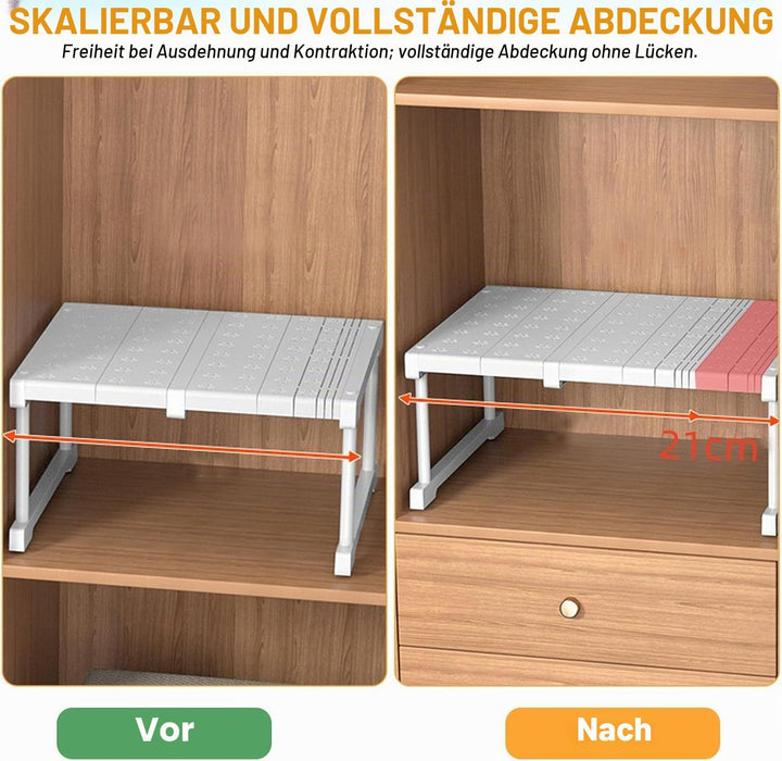 Verstellbare Regale für Schrank, Erweiterbares Einlegeböden Schrankregal, Einlegeböden für Schränke,