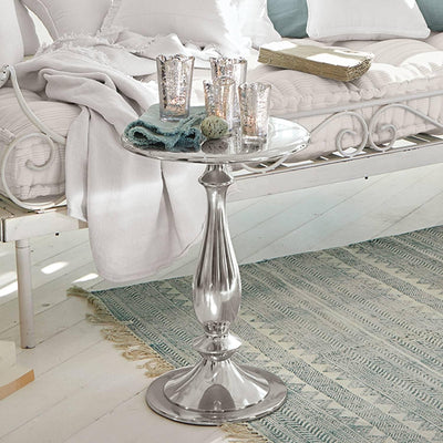 Loberon® Beistelltisch Piccolo, Couchtisch, Sofatisch, Aluminium, H/Ø ca. 54/39 cm, Silber