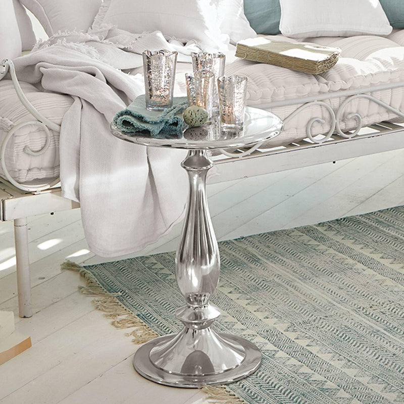 Loberon® Beistelltisch Piccolo, Couchtisch, Sofatisch, Aluminium, H/Ø ca. 54/39 cm, Silber