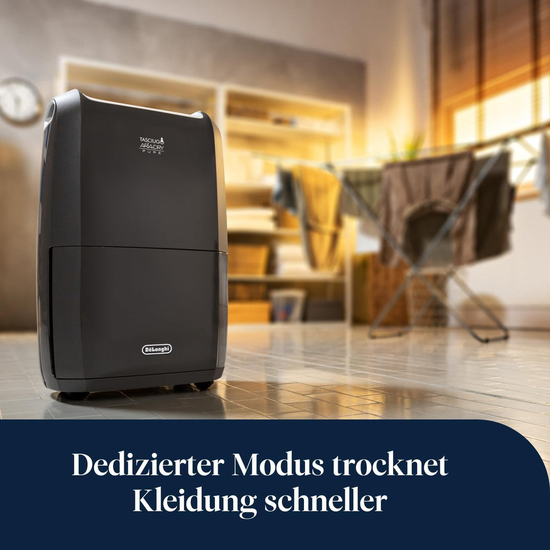 De'Longhi Luftentfeuchter Tasciugo AriaDry Pure DDSX220WFA - elektrischer Entfeuchter und Luftreinig