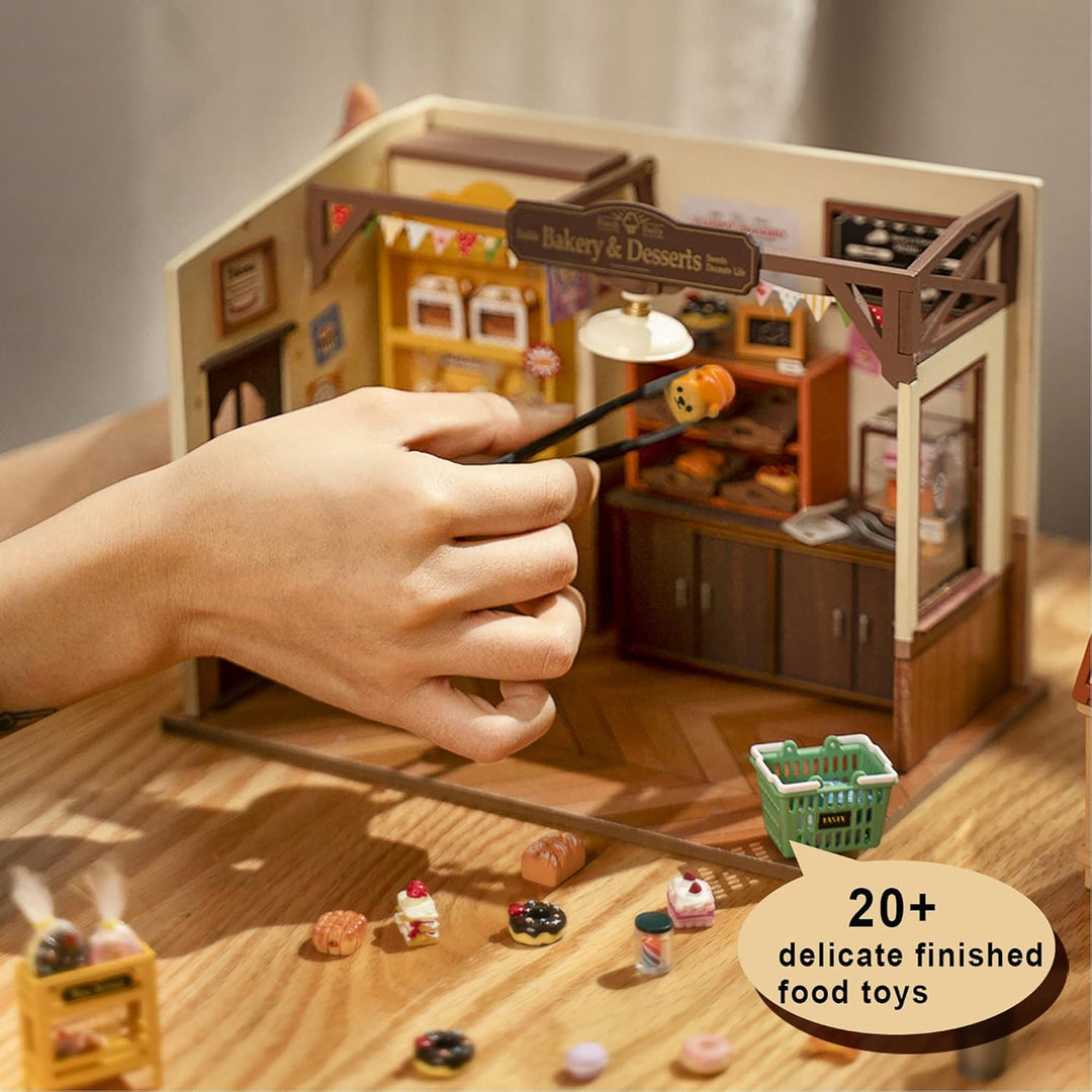 Rolife Puppenhäuser Miniatur Haus Kit mit Möbeln und LED-Licht Puppenhaus Holz Modellbausätze für Er