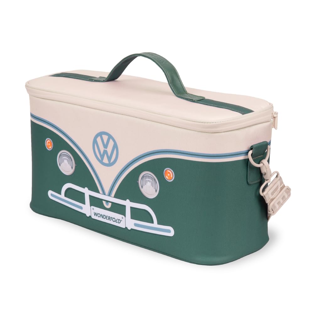 WONDERFOLD VW Parents Konsole Kinderwagen Organizer mit Getränkehalter Wickeltasche Buggy Salbeigrün