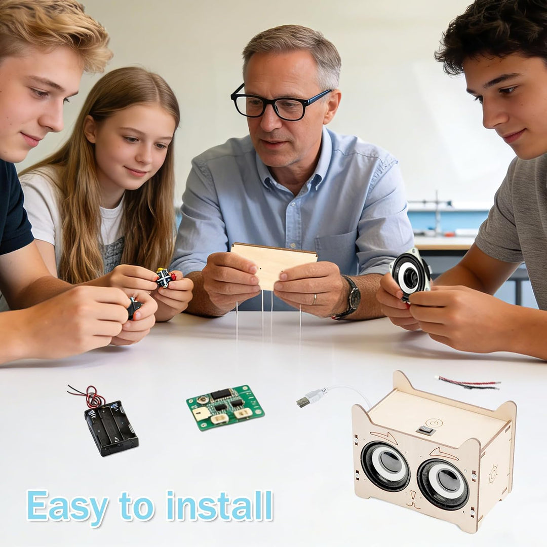 DIY Bluetooth Lautsprecher,Elektronik Baukasten Lautsprecher Bausatz Holz Experimente Wissenschaft E