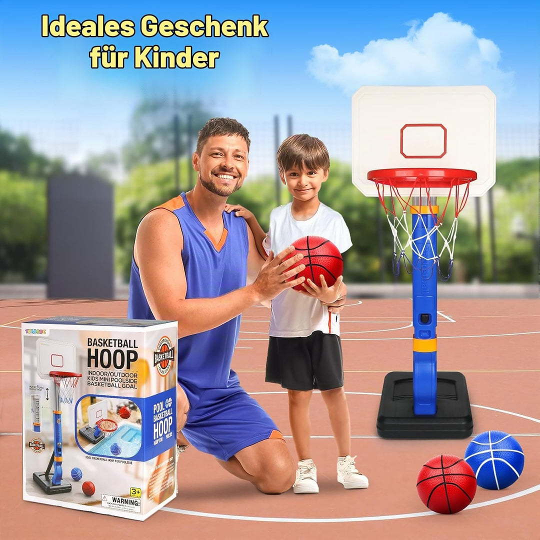 YIMORE Basketballkorb Kinder, Basketballkorb Outdoor Indoor mit Ständer Höhenverstellbarer 70-138cm,