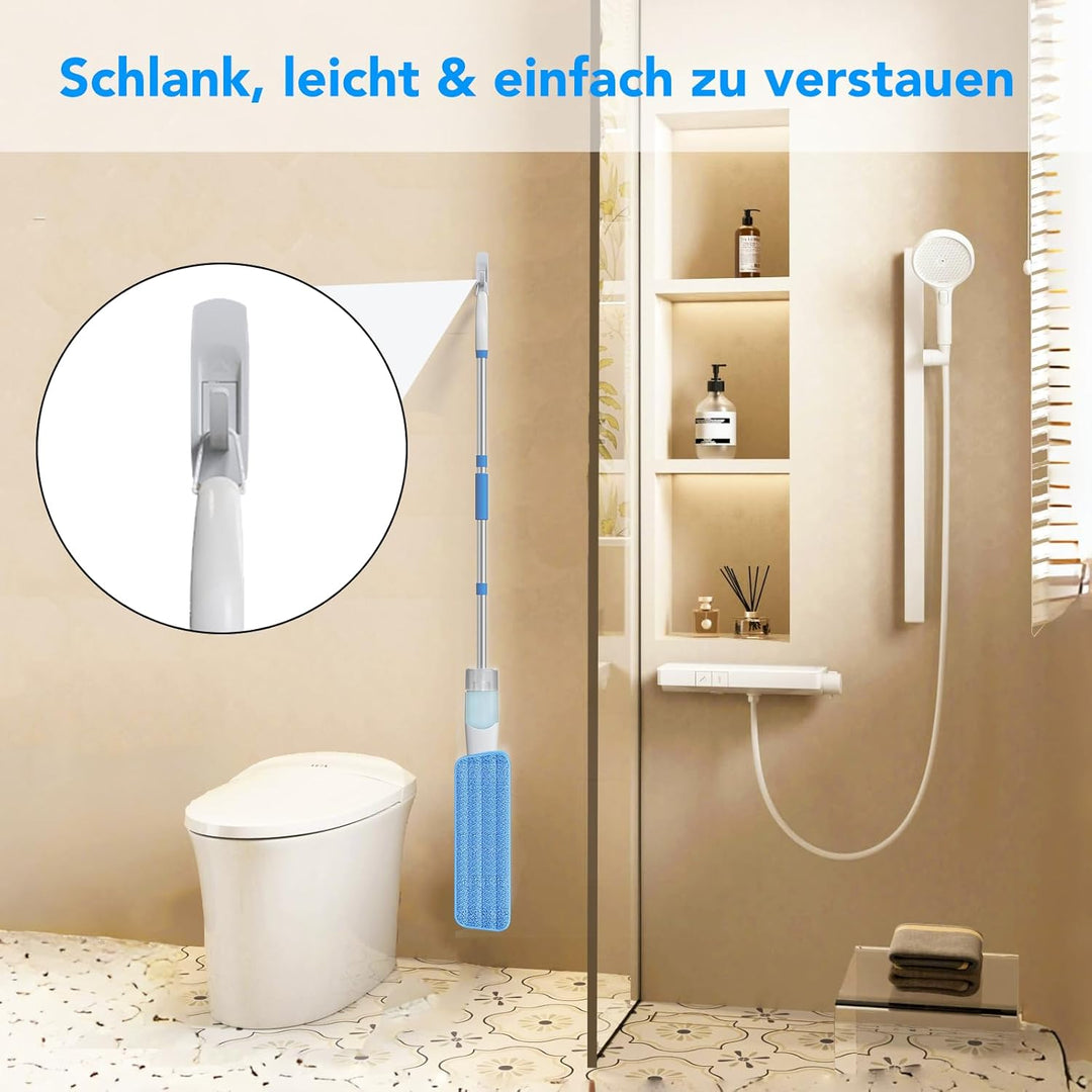 Enigma Sprühwischer 137cm mit 3 Tüchern Nass/Trocken - Nachfüllbar - Leicht Bodenwischer mit Sprühfu
