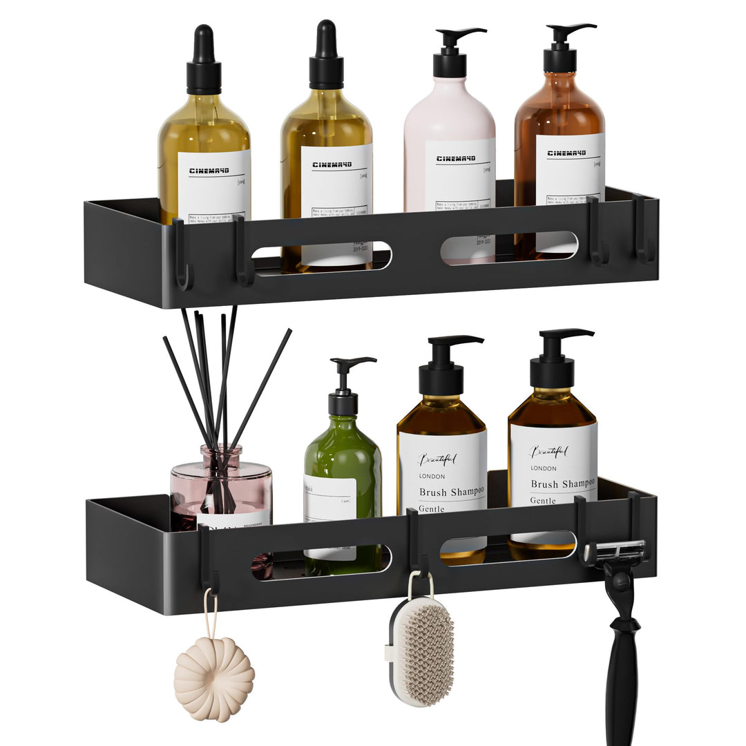 Duschablage ohne Bohren, Rostfreie Duschregal ohne Bohren, Badezimmer Organizer mit Grosser Kapazitä