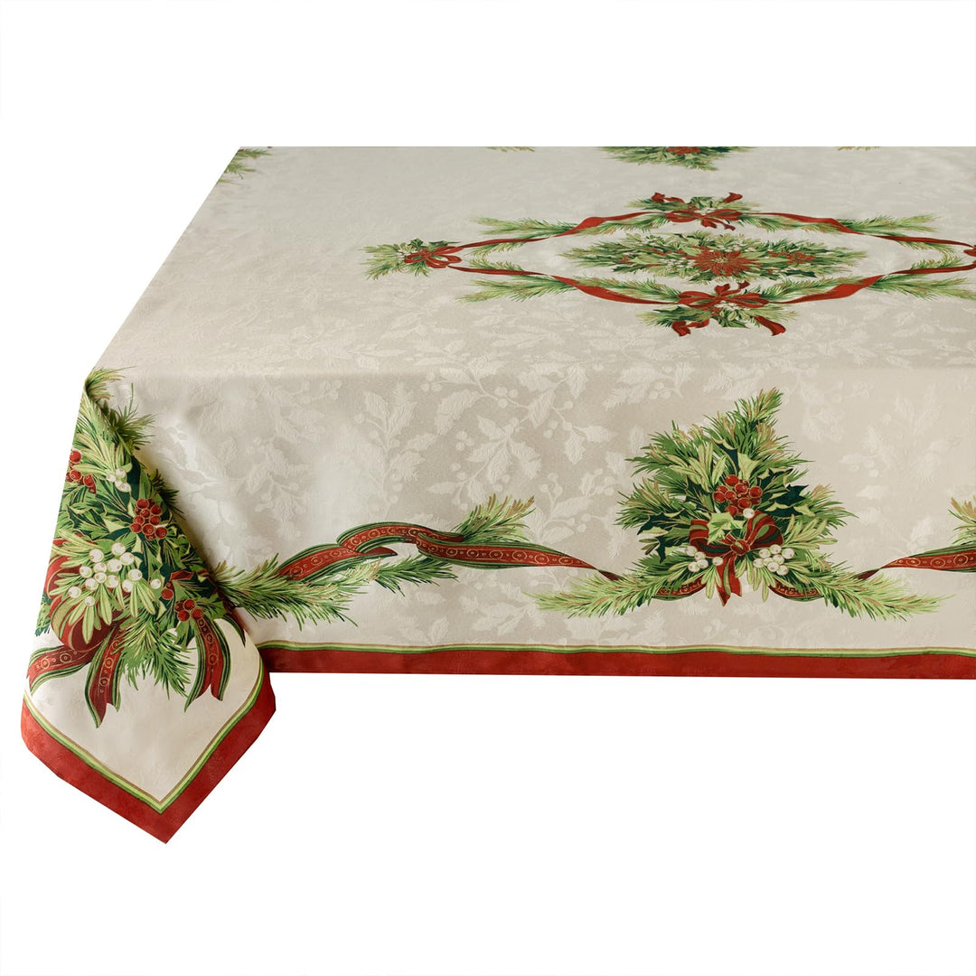 Benson Mills Tischdecke mit Weihnachtsbändern, Bedruckt, für Winter, Urlaub und Weihnachten (152,4 x