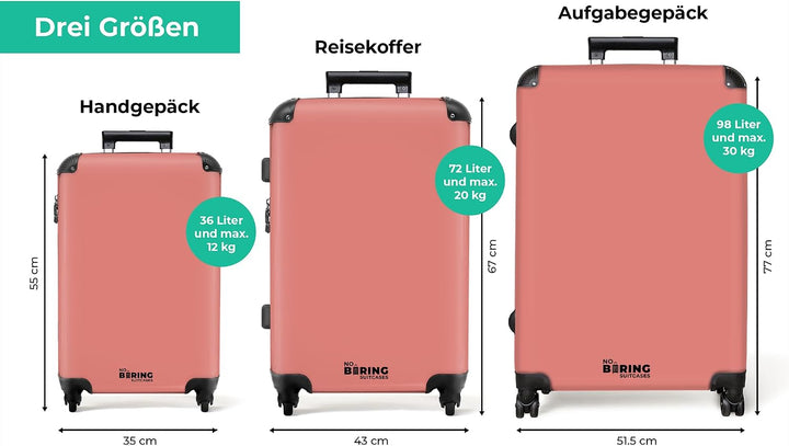 NoBoringSuitcases.com® Koffer XL Gross 77x51.5x28 cm Reisekoffer mit 4 Rollen Leicht Trolley Hartsch