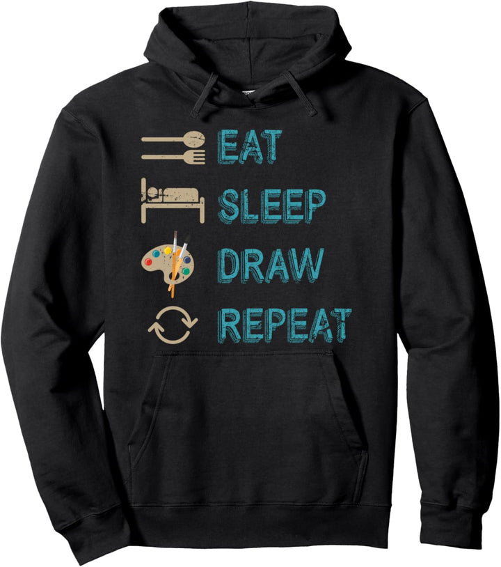Kunstwerk Zeichnung Kunstgalerie Geschenk Lustiges Künstler Pullover Hoodie