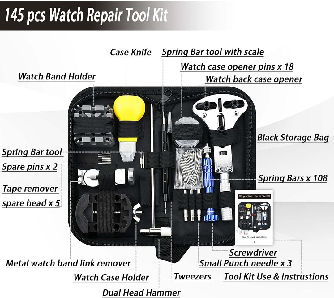 Uhren Reparatur Set, GLDCAPA Professionelles Uhrenbatterie Ersatz Set, Uhrenreparaturwerkzeuge mit T