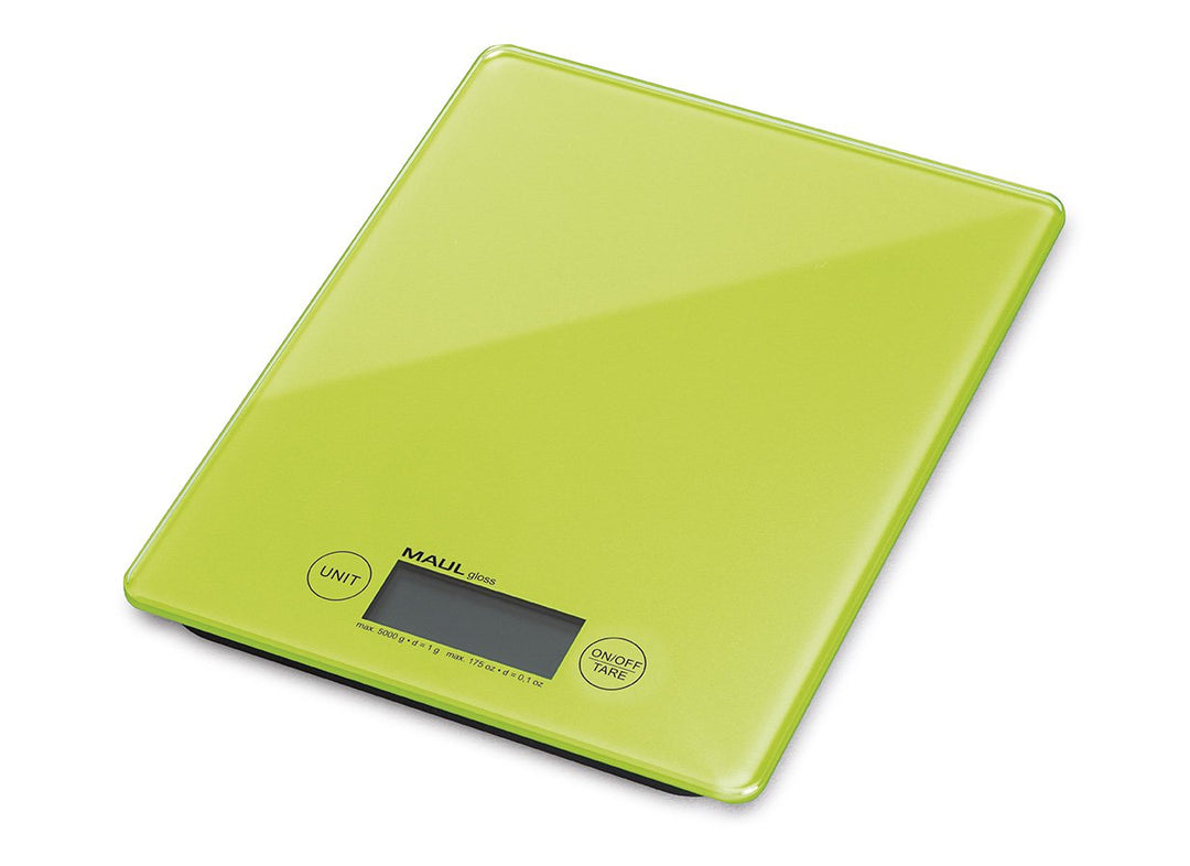Digitale Küchenwaage/Briefwaage MAULgloss, hellgrün, 5KG, Glasoberfläche, Hellgrün