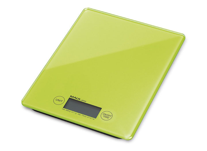 Digitale Küchenwaage/Briefwaage MAULgloss, hellgrün, 5KG, Glasoberfläche, Hellgrün
