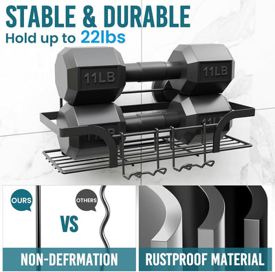 TAILI Duschablage Ohne Bohren, Einstellbar Dusche Caddy Saugnapf 2er Set Dusche Zubehör mit Haken Ro