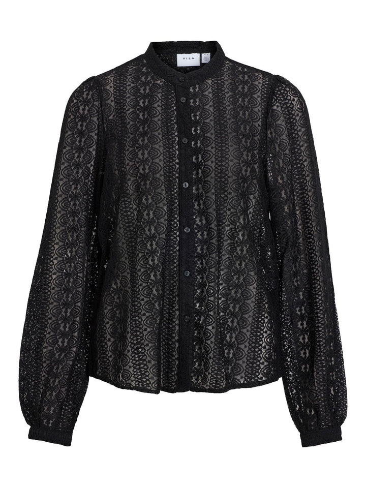 Vila Female Hemd VICHIKKA Spitzen XS Schwarz, XS Schwarz
