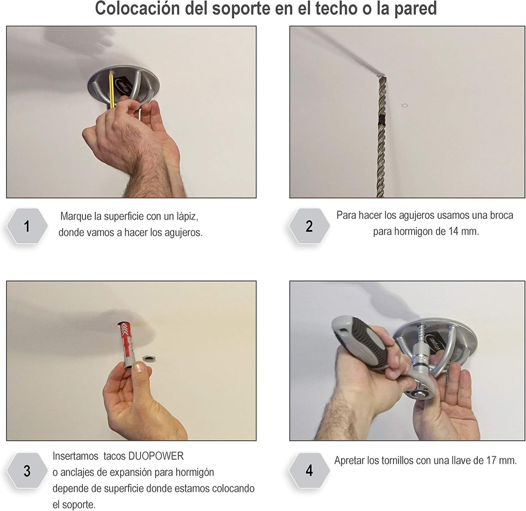 STRYSER Maxbolt Wand-Deckenhalterung Wandhalterung in X für Sling Trainer Schlingentrainer Turnringe