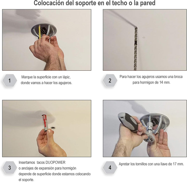 STRYSER Maxbolt Wand-Deckenhalterung Wandhalterung in X für Sling Trainer Schlingentrainer Turnringe