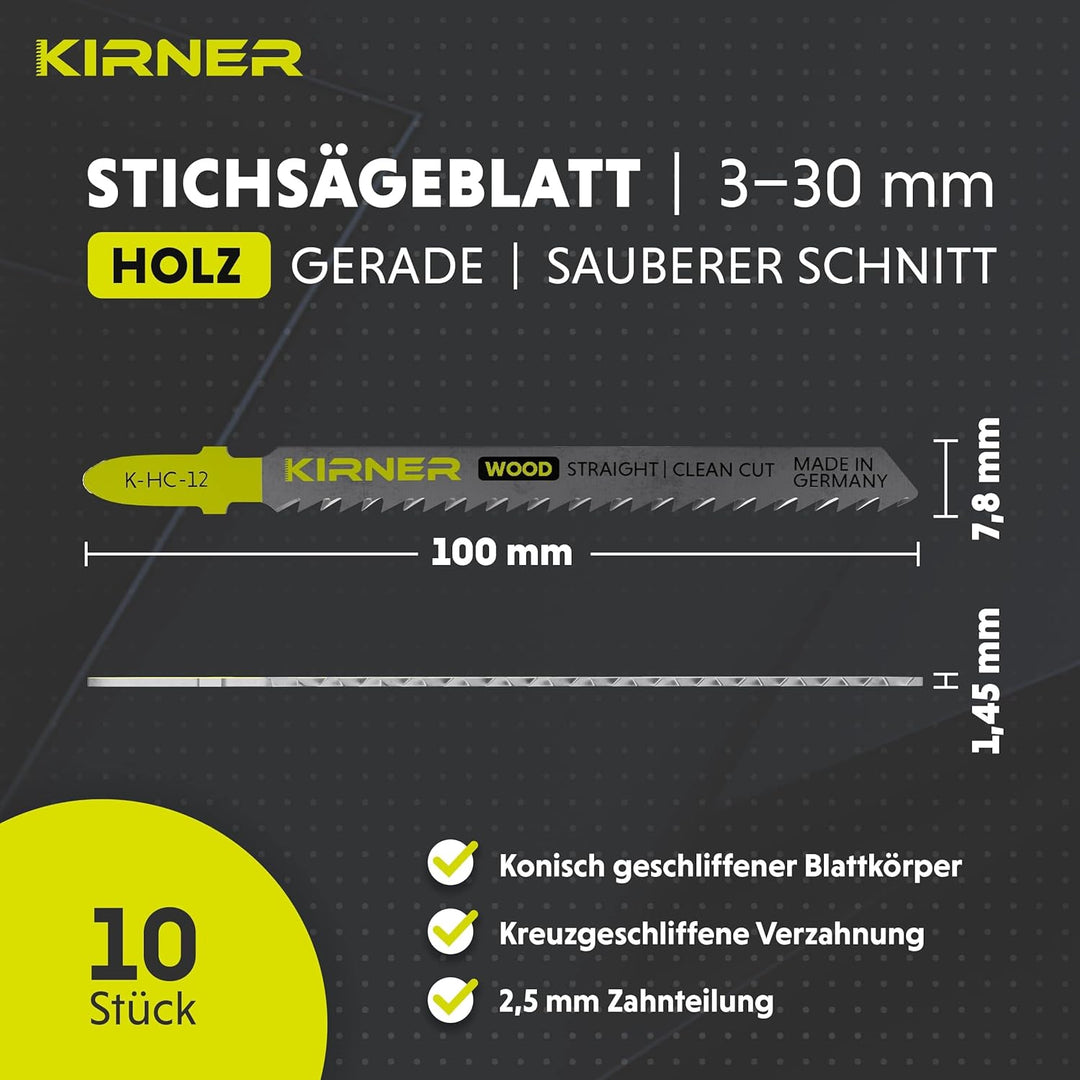 Stichsägeblätter Holz 10 Stk. [ bis zu 5x mehr Schnitte ] extrem feiner & gerader Schnitt (3-30mm) i