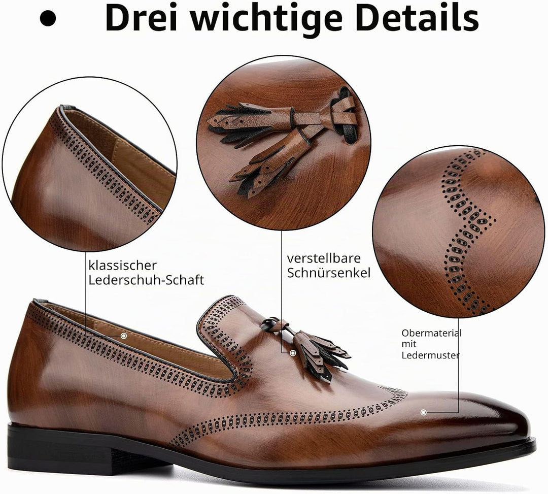 MEIJIANA Herren Mokassins Herren Elegante Schuhe Herren Casual Slip on Anzugschuhe 43 EU Braun 04, 4